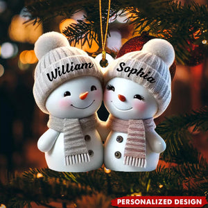 Snowman Couple-Personalized Ornament-Gift For Couples-2024 New Release