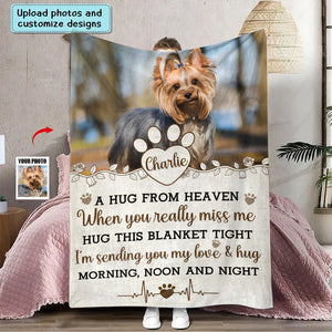 Hug From Heaven - New Version - Personalized Photo Blanket