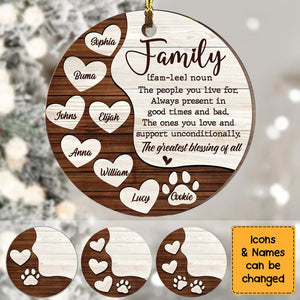 Family Personalized Wooden Christmas Ornament