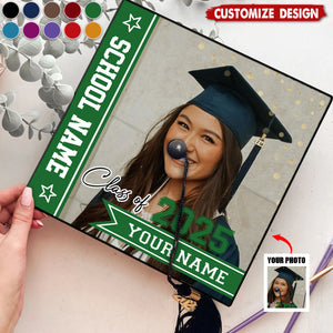 Personalized Class Of 2025 Photo Graduation Cap Topper, Decorations For Grad Cap