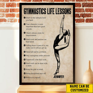 Personalized Gymnastics Life Lessons Poster- Gift For Gymnastics Lovers