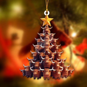 Highland Cows Christmas Tree Ornament-Gift For Cow Lovers-2024 New Release