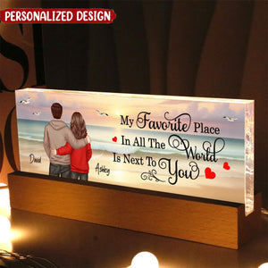 My Favorite Place Couple Beach Landscape-Personalized LED Night Light-Gift For Her Or Him