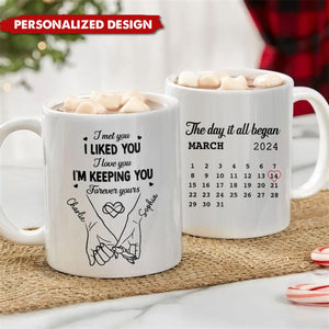 Couple Hand in Hand-Personalized Mug-Anniversary Gift For Couple