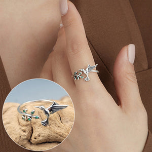 Hummingbird Adjustable Ring - Gift For Bird Lovers