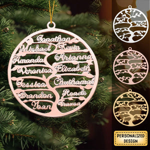 Personalized Family Tree ornament with 1-13 Name Tree of Life ornament Christmas Gift for Mom Grandma