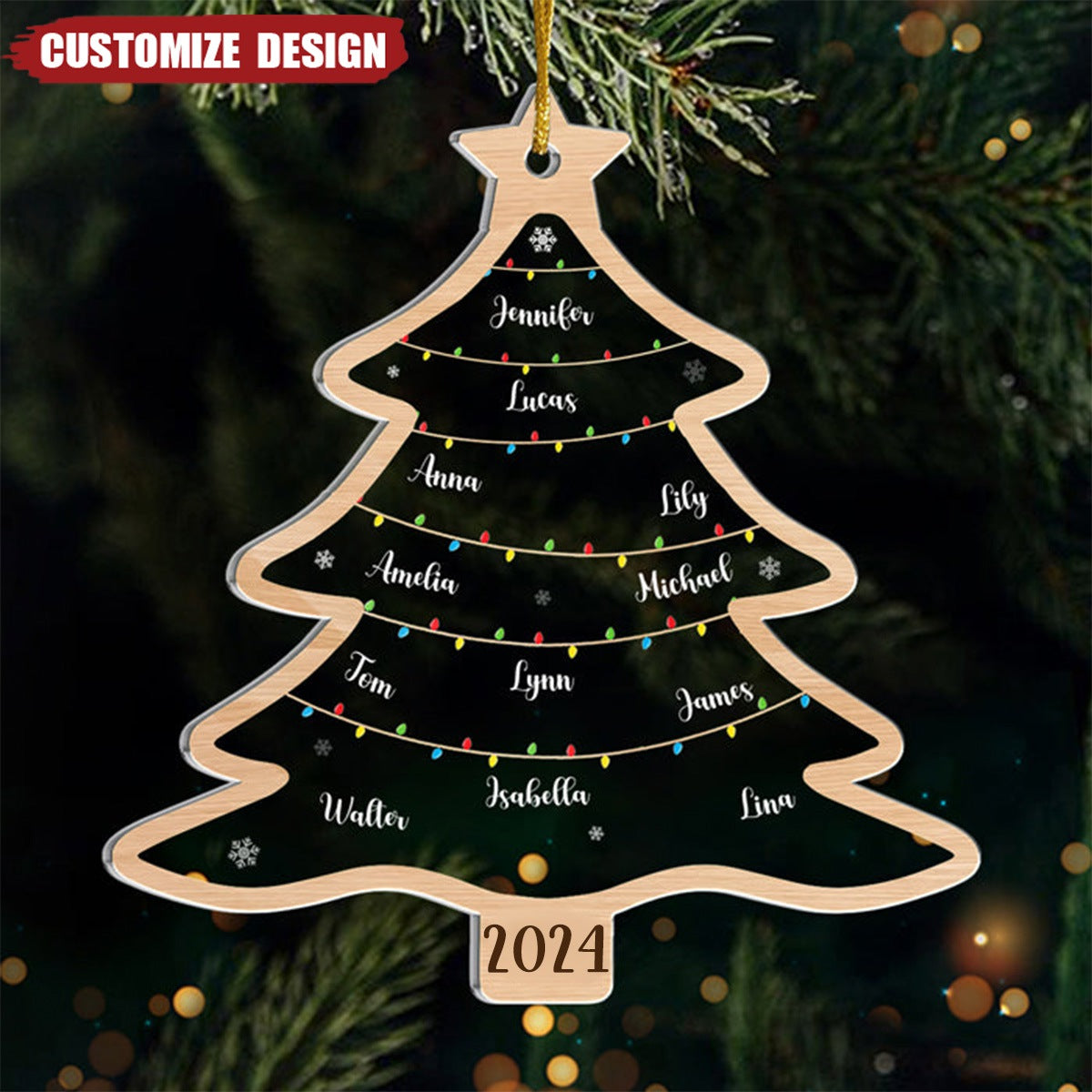 2024 New Release - Wish You A Wonderful Christmas - Personalized Christmas Acrylic Ornament - Gift For Family Members