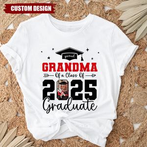 Proud Family Of 2025 Senior Graduation Photo Personalized T-Shirt