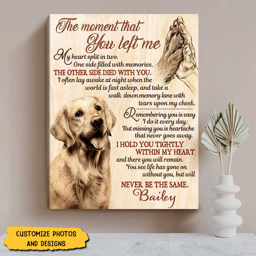 Personalized Dog Memorial Wall Art, Custom Pet Sympathy Gift, The Mome ...