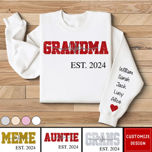 Glitter Mimi Life Est Sweatshirt, Custom Name And Grandkids Sweatshirt