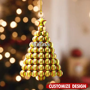 Personalized Softball Christmas Ornament-Gift For Softball Lovers-2024 New Release