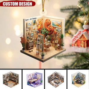 Personalized Art Studio Christmas Ornament Gift For Art Lover-2024 New Release