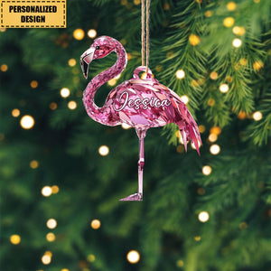 Personalized Flamingo Christmas Ornament-Gift For Flamingo Lover-2024 New Release