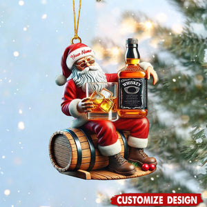 Personalized Whiskey Santa Christmas Ornament Gift For Whiskey Lovers-2024 New Release