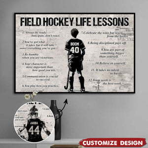 Personalized Field Hockey Life Lessons Poster-Gift For Field Hockey Lovers