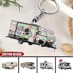 Personalized Camping Car Keychain - Gifts For Camping Lovers