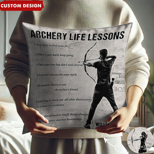 Personalized Archery Life Lessons Pillow-Gift For Archery Lovers