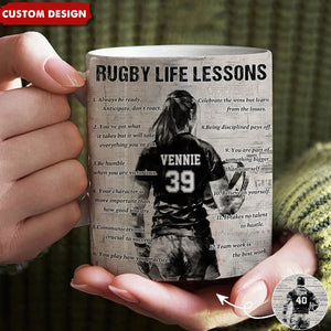 Personalized Rugby Life Lessons Mug - Great Gift For Rugby Lovers