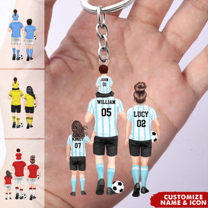 Personalized Soccer Family Keychain - Gift For Soccer Lover