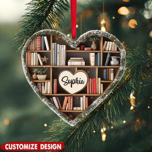 Personalized Bookshelf Ornament-Gift for Book Lovers-2024 New Release