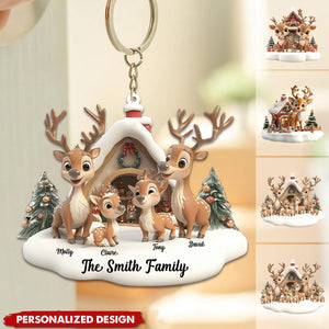 Personalized Reindeer Family Keychain-2024 New Release