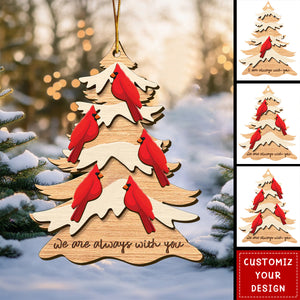 Personalized Cardinal Wooden Ornament, I am Always With You Memorial Ornament