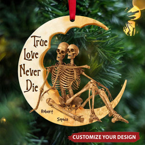 Personalized Gifts For Skull Couple Christmas Ornament - 2024 New Release