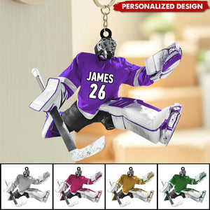 Personalized Hockey Playe Keychain-Gift For Hockey Lovers - 2024 New Release