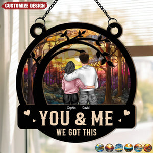 From Our First Kiss Old Couple - Personalized Window Hanging Suncatcher Ornament