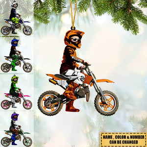 Personalized Motocross Kid/Boy/Girl Racer Acrylic Car / Christmas Ornament