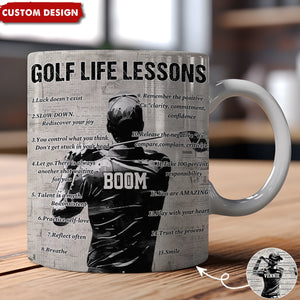 Personalized Golf Life Lessons Mug - Great Gift For Golf Lovers