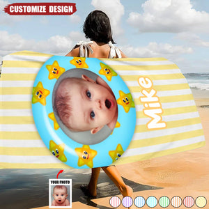 Kid Float Pool Party - Personalized Photo Beach Towel