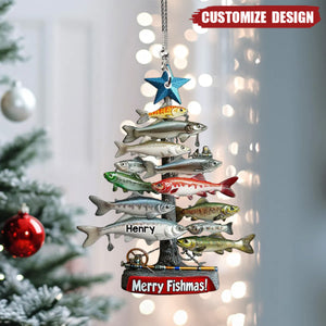 Merry Fishmas Tree - Personalized Fishing Christmas Ornament - 2024 New Release