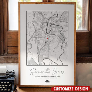 Personalized Graduation Map Poster-Graduation Gift