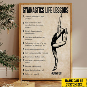 Personalized Gymnastics Life Lessons Poster- Gift For Gymnastics Lovers