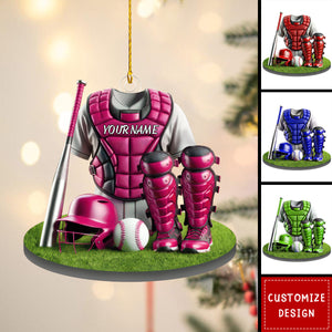 Personalized Baseball Catcher Christmas Ornament Gift For Baseball Lover-2024 New Release