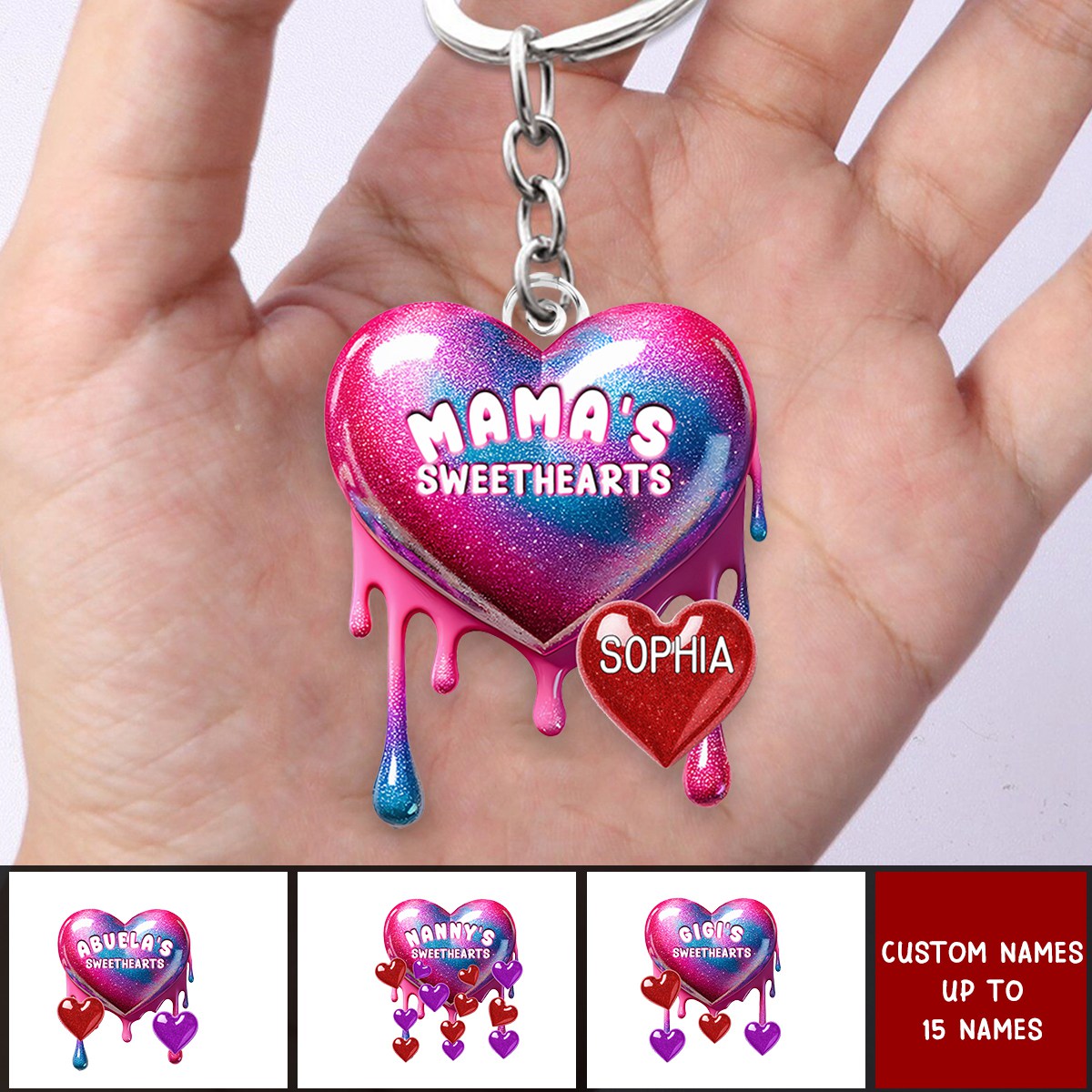 Personalized Sweathearts Acrylic Keychain - Mother's Day Gift