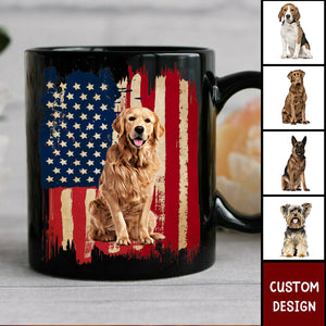 America Dog Flag - Personalized Black/White Mug