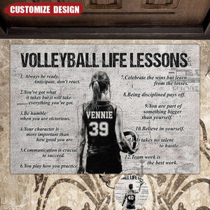 Personalized Volleyball Life Lessons Doormat - Gift For Volleyball Lovers