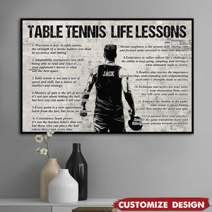 Personalized Table Tennis Life Lessons Poster-Gift For Tennis Lovers