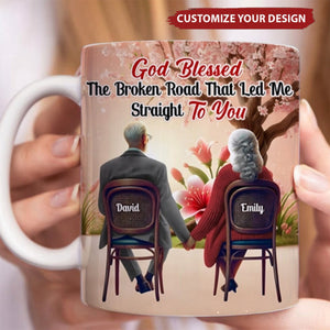 Personalized Gifts For Couple Coffee Mug - God Blessed The Broken Road