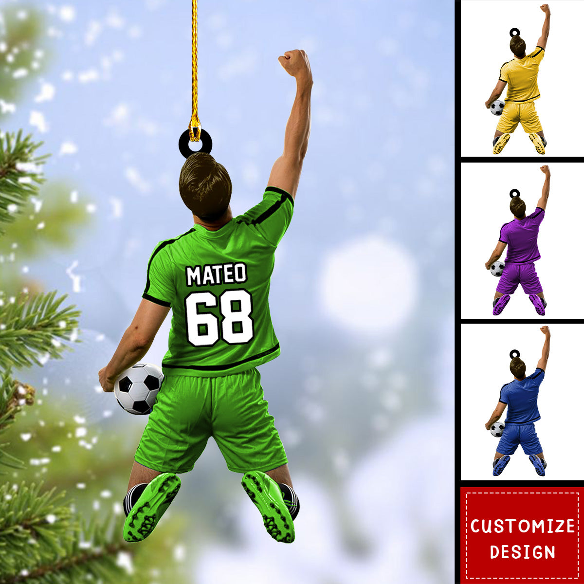 Personalized Soccer Ornaments-Gift for Soccer Lovers-2024 New Release