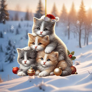 Adorable Kitten Christmas Tree Ornament-Gift For Cat Lovers-2024 New Release