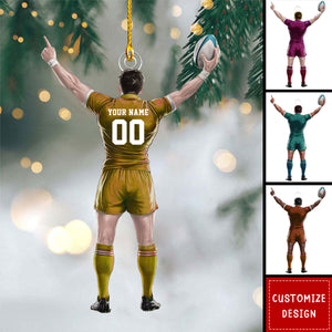 Personalized Rugby Player Christmas Ornament - Gifts For Rugby Lovers