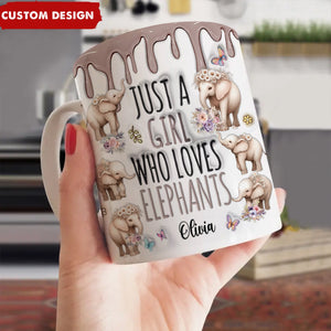 Just A Girl Who Loves Elephants - Personalized Mug