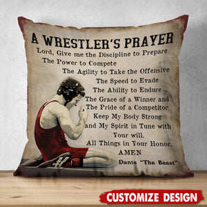 A Wrester's Prayer - Personalized Wrestling Pillow - Gift For Wrestling Lovers