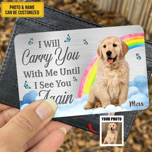 Custom Photo My Best Friend Has Four Paws - Memorial Personalized Custom Aluminum Wallet Card - Sympathy Gift For Pet Owners, Pet Lovers