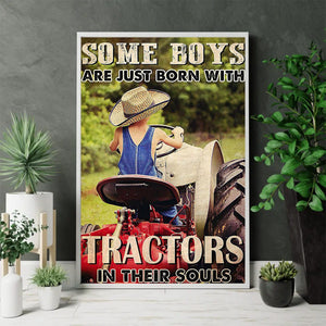 Some Boys Are Just Born With Tractors In Their Souls-Poster Gift For Tractor Lovers