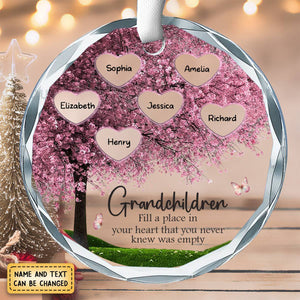 Fill A Place In Your Heart - Family Personalized Custom Circle Glass Ornament - Christmas Gift For Mom, Grandma