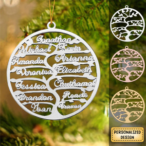 Personalized Family Tree ornament with 1-13 Name Tree of Life ornament Christmas Gift for Mom Grandma